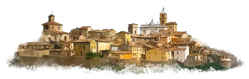 Tolentino vista del borgo stile pittorico